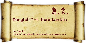 Menyhárt Konstantin névjegykártya