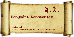 Menyhárt Konstantin névjegykártya